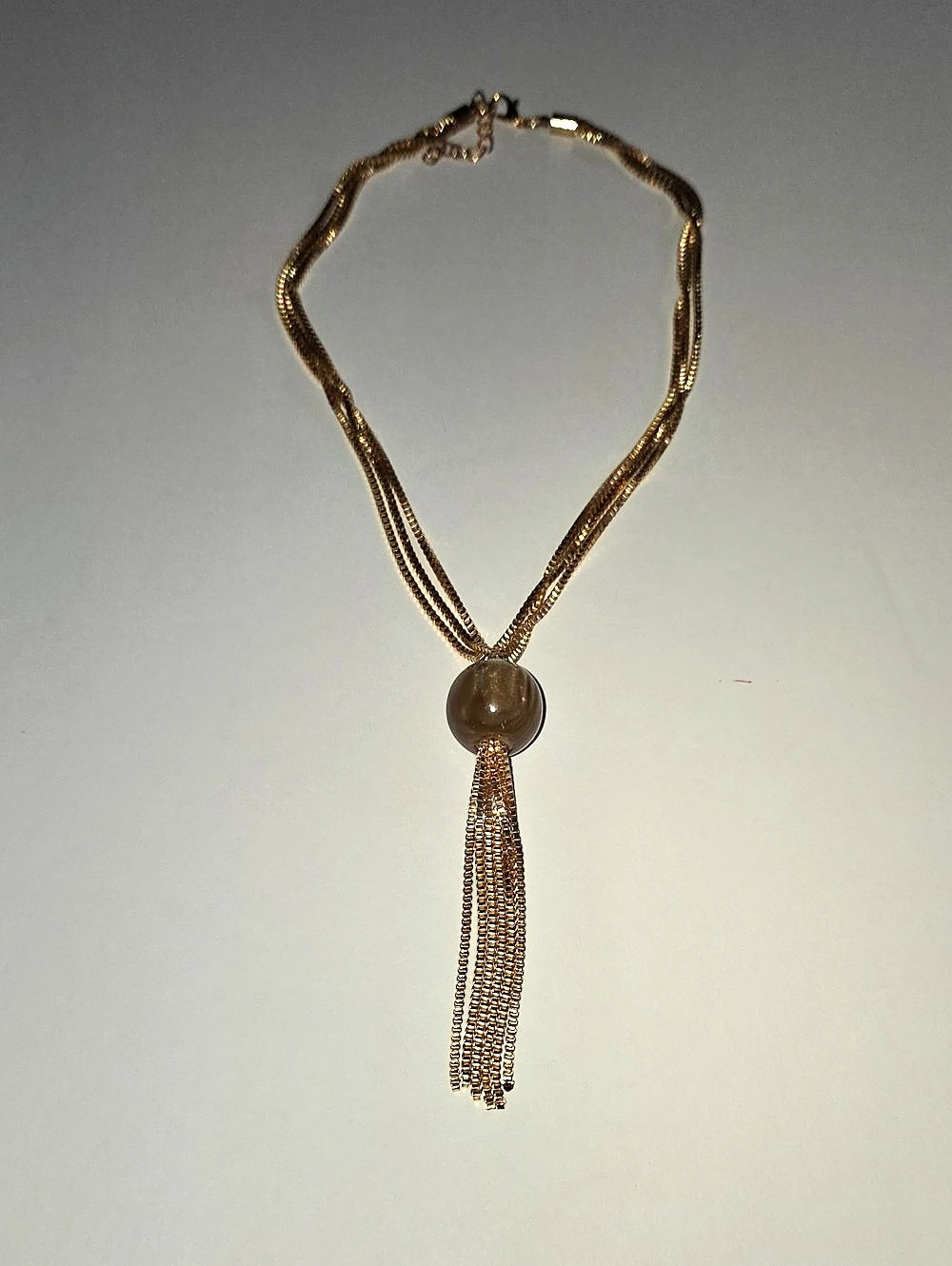 Coolsteelandbeyond Tassel Eleqant Gold Bow Necklace